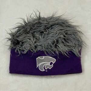 NCAA Kansas State Wildcats Sizzle Faux Fur Flair Hair Knit Winter Beanie Hat Cap